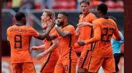 Pemain Timnas Belanda dalam Euro2020, sumber gambar : tribunnews.com