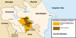 Peta sebaran konflik Nagorno-Karabakh (Ilustrasi : DNA India)