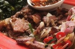 Ilustrasi nasi lidah sapi sambal matah (Kompas.com)