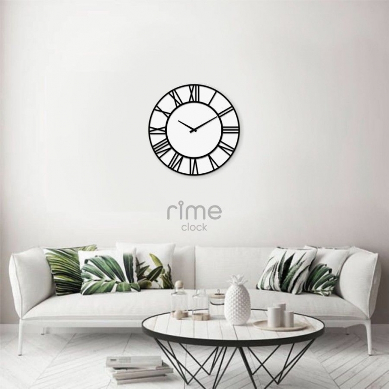 Jam dinding sebagai dekorasi rumah minimalis. Sumber: rimeclock