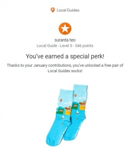 Hadiah kaos kaki sederhana dari Google Maps bagi Local Guides