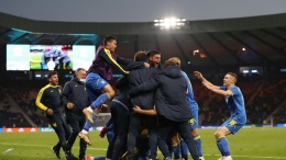 Ukraina merayakan kemenangan atas Swedia. (via adomonline.com)