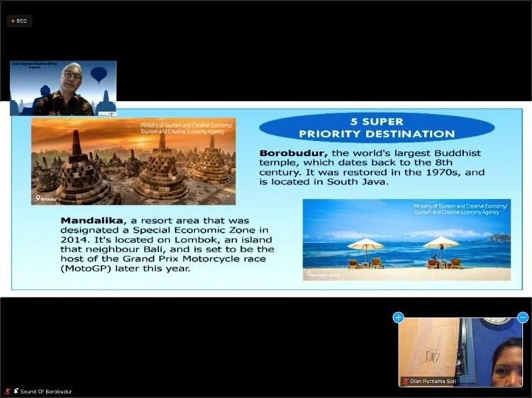 Borobudur ditetapkan sebagai 5 destinasi super prioritas (screen shoot zoom dokumen pribadi)