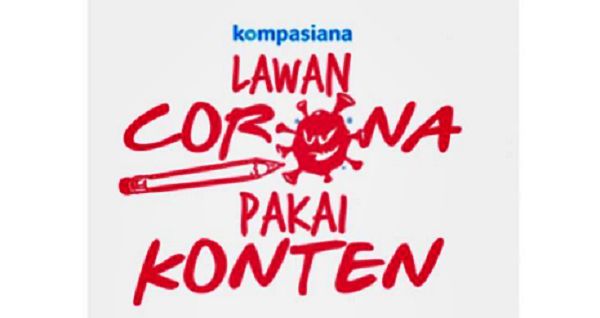 Logo Lawan Corona Pakai Konten. SS Web Kompasiana