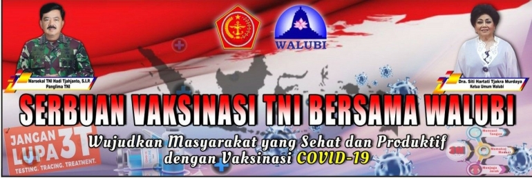 Flyer serbuan vaksinasi TNI bersama WALUBI. Gambar:loket.com