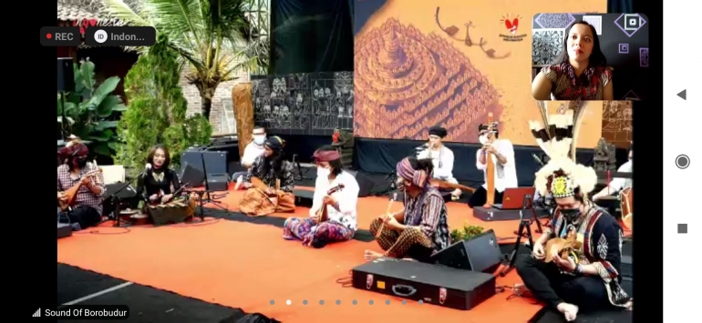 Penampilan para musisi sound of Borobudur. Dok : tangkapan layar zoom acara sound of Borobudur
