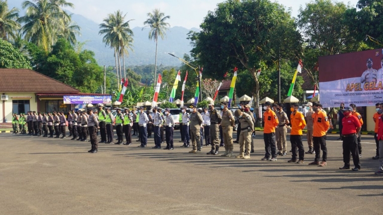 Personel Gabungan Oprasi Kontijensi Aman Nusa ll Maung saat Apel Gelar Pasukan, (dok. pribadi)