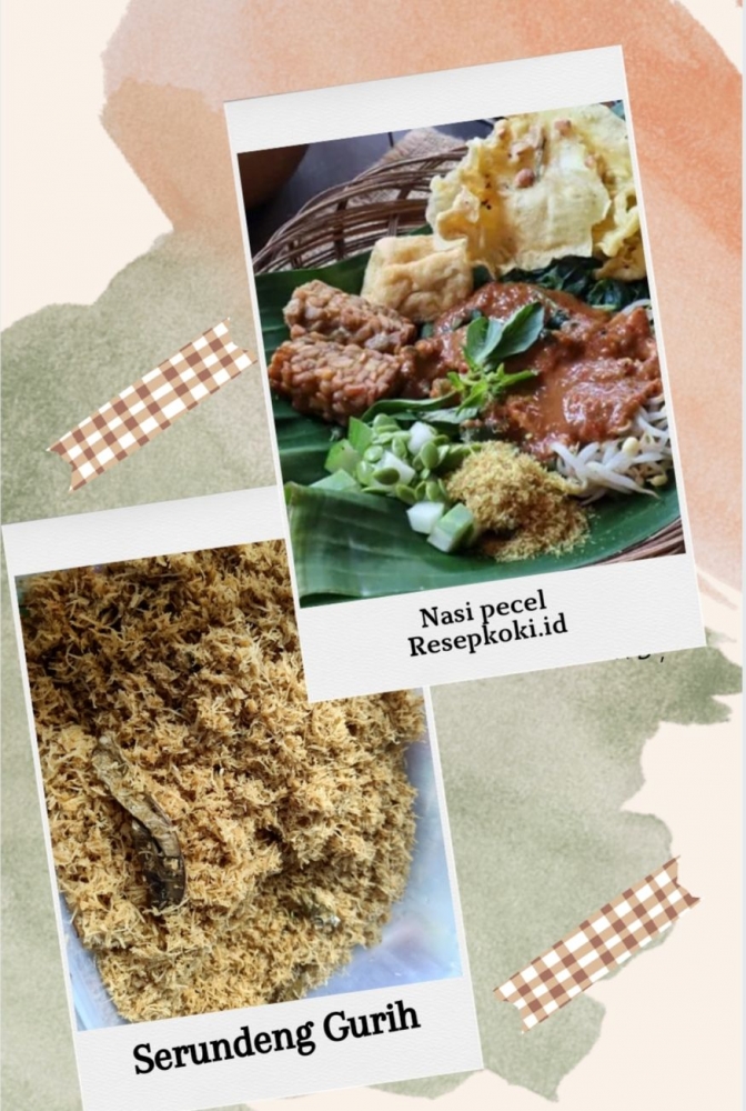 Ilustrasi dari hasil olah canva/foto nasi pecel dari resepkoki.id