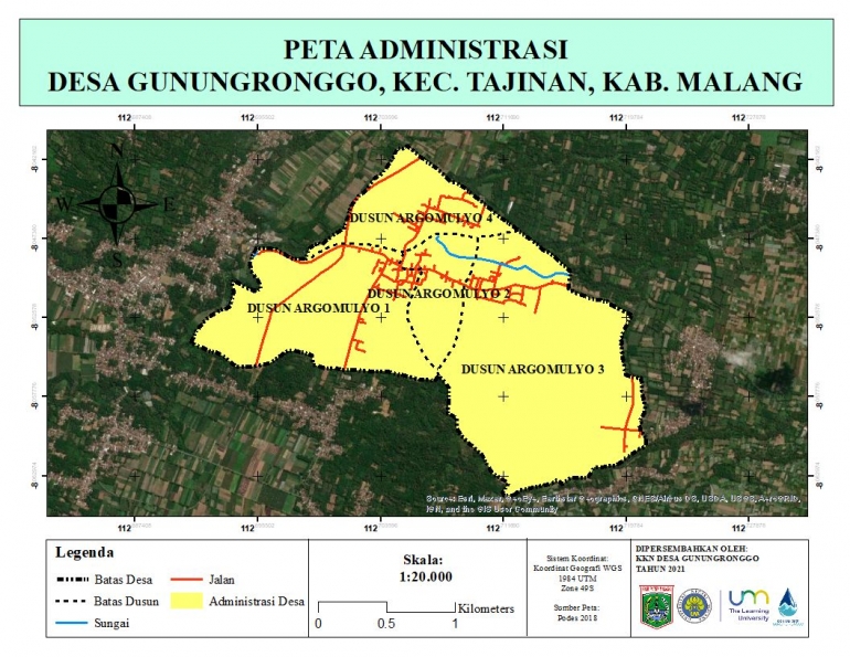 Foto peta administrasi Desa Gunungronggo