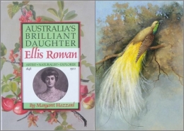 Buku tentang Ellis Rowan dan lukisan Cenderawasih Kuning Besar (Paradisaea apoda) (Sumber : www.goodreads.com dan www.bonhams.com )