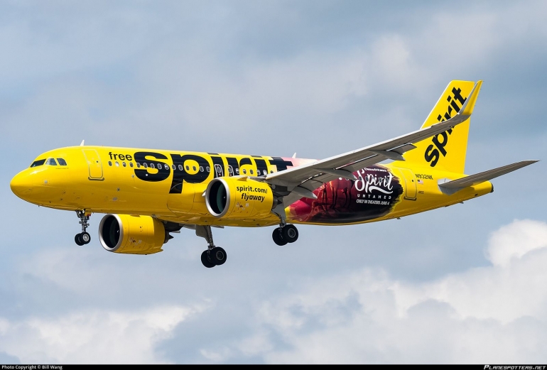 Spirit Airlines, salah satu klien dari Avolon. Sumber: Bill Wang / planespotters.com