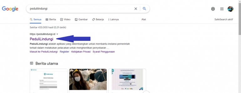 Sumber: screenshot/pedulilindungi.id