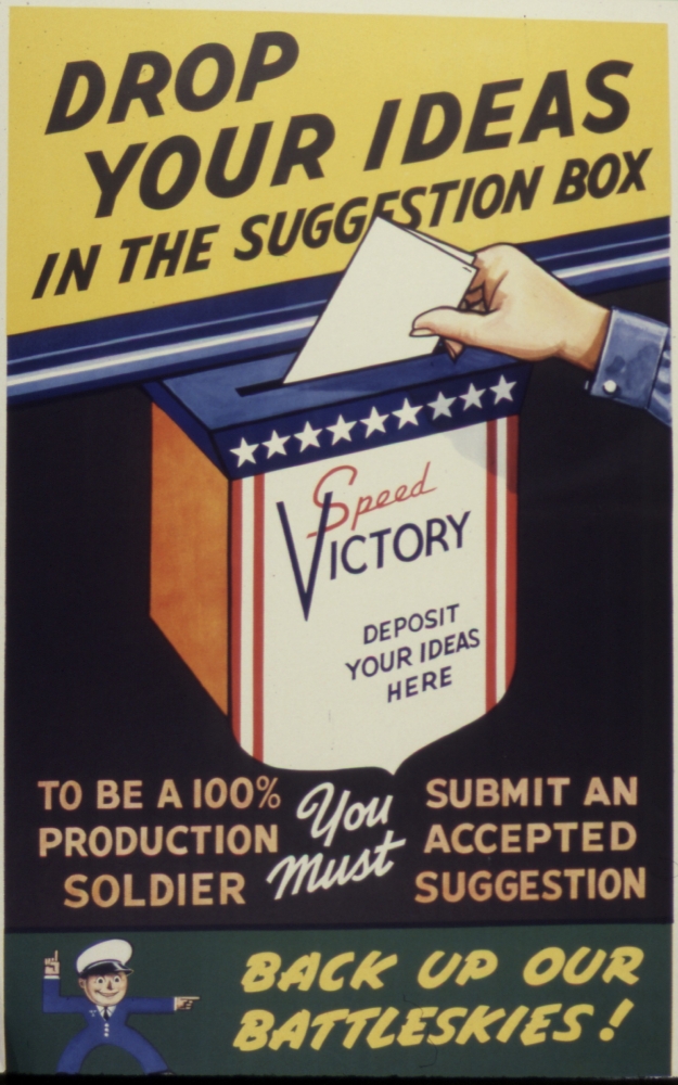 Kotak saran pada zaman itu, sumber: US National Archives