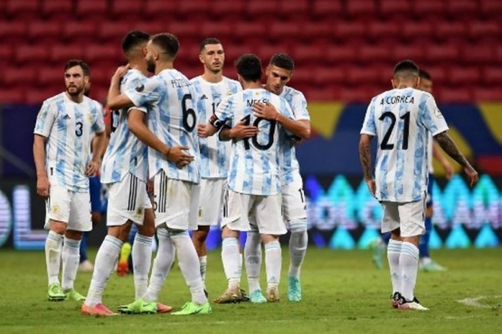 Argentina sudah ditempa secara mentalitas sejak awal fase grup Copa America 2021. Sumber: AFP/Evaristo Sa/via Kompas.com