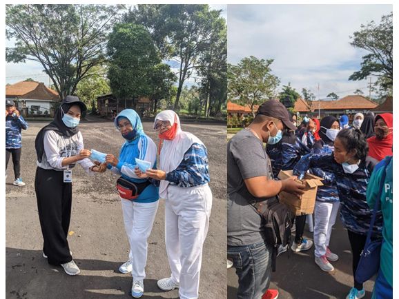 Pembagian Masker dan Hand sanitizer Kepada Warga Desa Klampok - Singosari