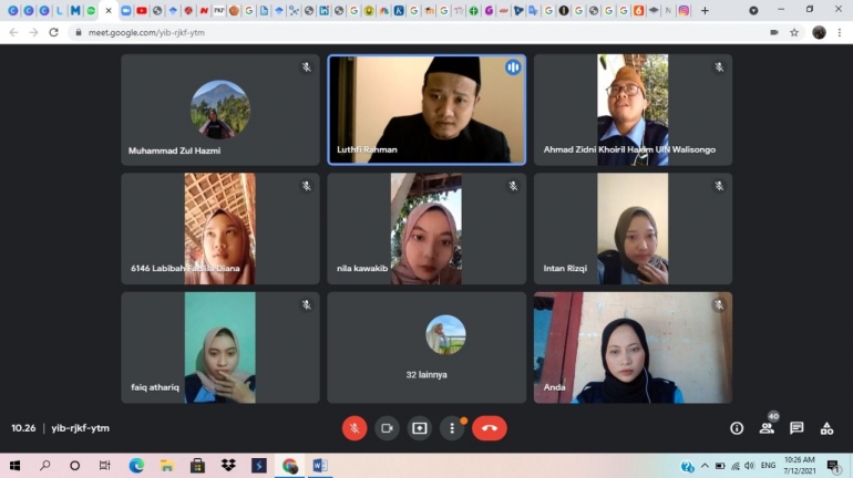 Gambar 2. Webinar KKN MIT DR-12 Kelompok 15 tentang "Resonansi Moderasi Beragama di Era Milenial"