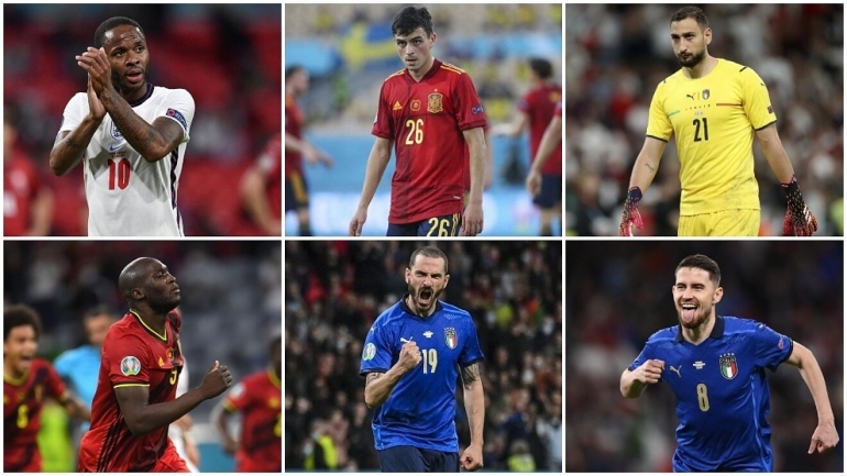 11 nama terpilih masuk dalam Team of the Tournament Euro 2020. Italia sebagai tim juaar diwakili 5 pemain/Foto: Marca