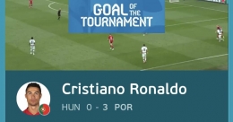 Gol Cristiano Ronaldo ke gawang Hungaria menjadi salah satu Kandidat Gol Favorit Euro 2020 (Sumber: uefa.com)