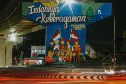 Tembok Mural yang bertuliskan Indahnya Keberagaman, Bekasi adalah rumah untuk semua. (Jonas/Mahasiswa)