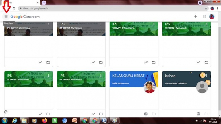 Sumber: screenshot/classroom.google.com