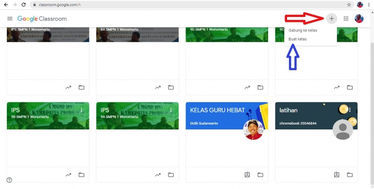 Sumber: screenshot/classroom.google.com