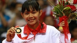 Maria Kristin Yulianti meraih medali perunggu Olimpiade Beijing 2008 (malang-post.com)