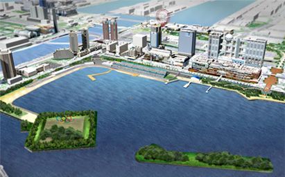 Kompleks Odaiba Marine Park, tempat pertandingan untuk cabang olahraga yang berhubungan dengan air, untuk Olimpiade Tokyo 2020/skyscrapercity.com
