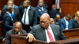 Zuma di persidangan keduanya. (AFP via Financial Times)