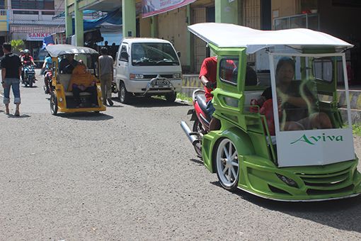 Becak Motor salah satu moda transportasi di Kotamobagu (Dok.Pribadi)