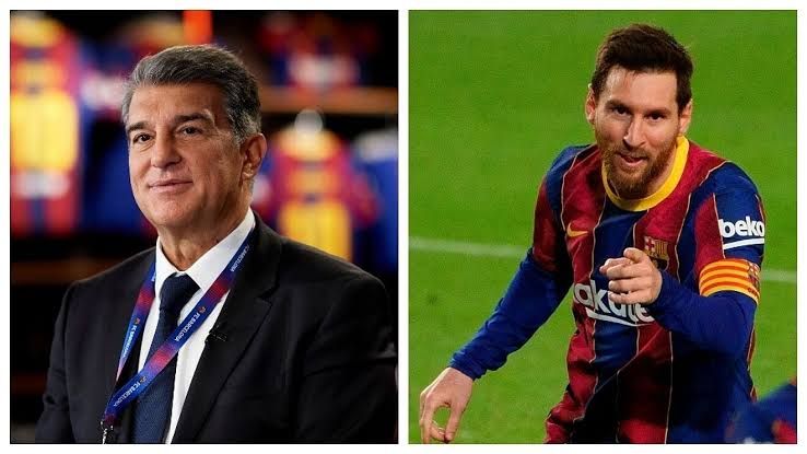 Joan Laporta dan Lionel Messi (Marca.com)
