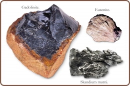 Gadolinite, Euxenite, dan Skandium murni. Diadaptasi dari: buku Periodic Table Book - A Visual Encyclopedia, hlm. 54.