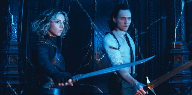 Saat Loki dan Sylvie berhadapan dengan Kang. Sumber : Collider
