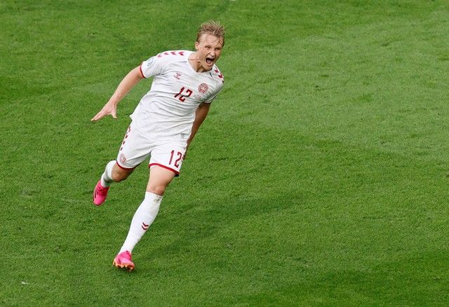 Kasper Dolberg, striker andalan timnas Denmark. (via Reuters.com)