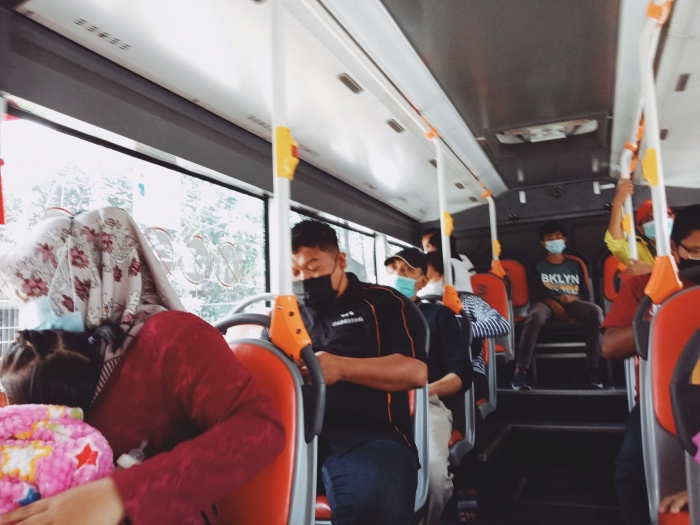 Formasi tempat duduk dalam bus. Dokumen Pribadi