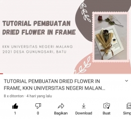 Video Tutorial Dried Flower In Frame Yang Diupload Melalui YouTube (Dokumen Pribadi, 2021)