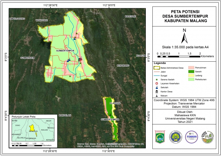 Gambar Peta Potensi Desa Sumbertempur Kabupaten Malang