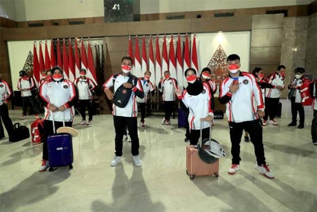 Rombongan Besar Kontingen Indonesia Bertolak ke Olimpiade Tokyo 2020. Foto: NOC Indonesia dari sindonews