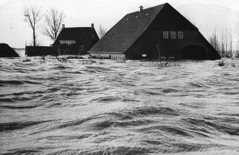 Foto: Bencana banjir 1953 di provinsi Zeeland di Belanda (Sumber: Unie van Waterschappen)