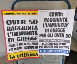 Berita Utama Harian Lokal Treviso (Foto dok. Pribadi)