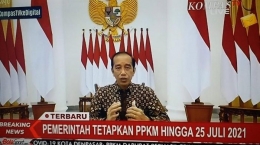 Presiden Joko Widodo resmi mengumumkan perpanjangan PPKM Darurat (sumber : tribunnews.com)