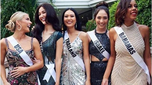 Wakil Indonesia berfoto satu frame dengan wakil Israel di ajang Miss Universe 2018. Berfoto satu frame dengan wakil Israel adalah hal yang kerap dihindari wakil Indonesia. -- Liputan 6