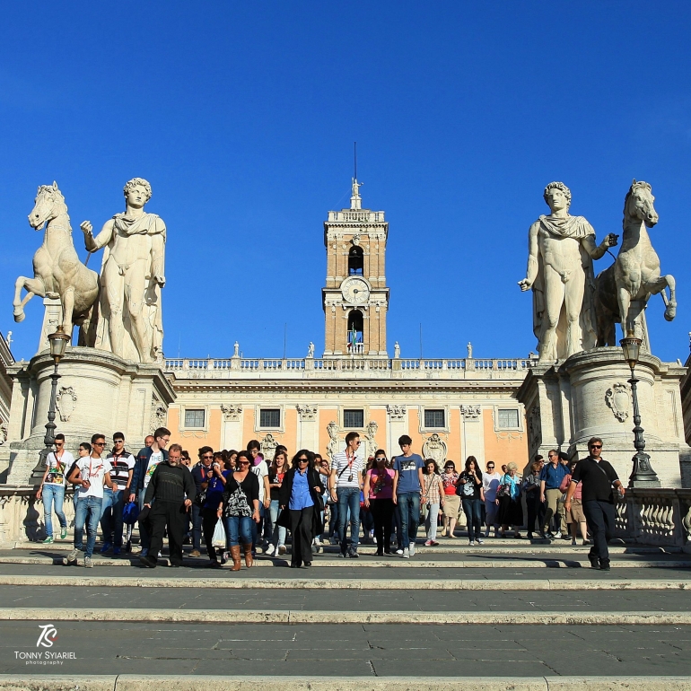 Capitoline Hill, salah satu warisan budaya Romawi di kota Roma. Sumber: Dokumentasi pribadi