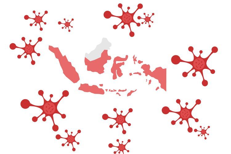 Ilustrasi virus corona di Indonesia(Shutterstock via kompas.com) 