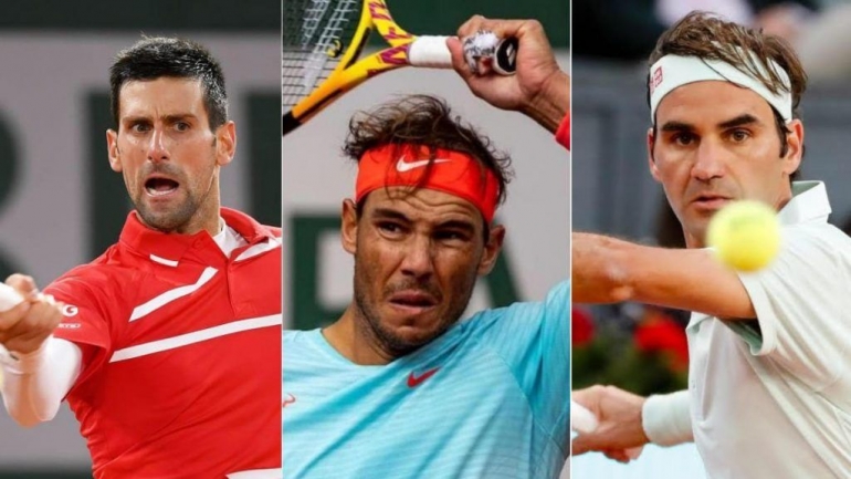 The big three (Novac Djokovic, Rafael Nadal, dan Roger Federer). (firstsportz.com)