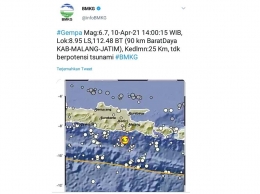 Kabupaten Malang Rawan Terjadi Gempa/tangkap layar pribadi