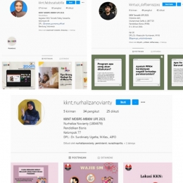 Gambar 1. Tampilan Profile akun Instagram @kknt_febbysalsabilla, @kknt_daffaarrazzaq, dan @kknt_nurhalizanovianty| Dok. pribadi