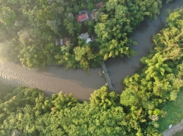 Penampakan Sungai Brantas Desa Sukorejo Melalui Drone (Dokpri)