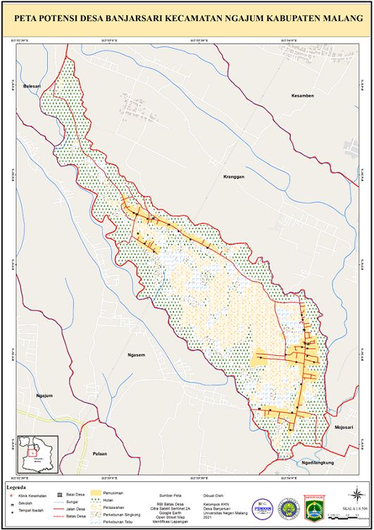 Hasil pembuatan peta administrasi dan potensi lahan Desa Banjarsari/Dokpri