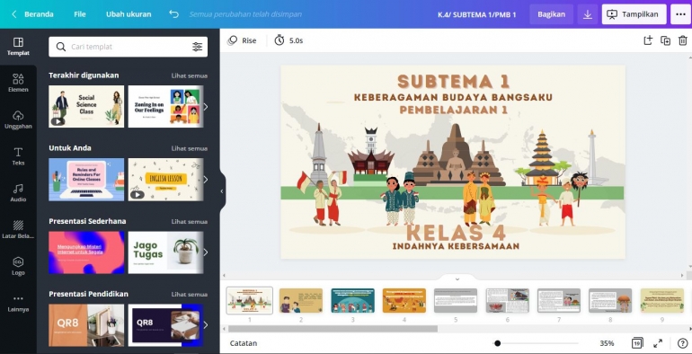 Membantu membuat Media Pembelajaran untuk Kelas 4 /Dokumen Pribadi/