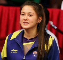 Lesung pipi milik Gronya Somerville (pebulu tangkis putri Australia) mencuri hati fansnya. Badminton Wonder Fans (BWF).
